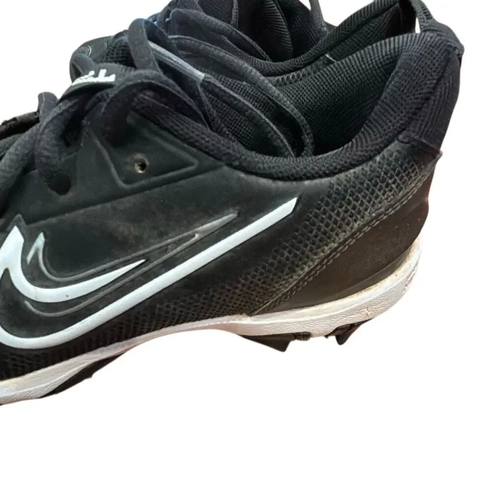 Nike Alpha Menace Football Cleats Black White Youth Size 4Y Molded Traction Shoe